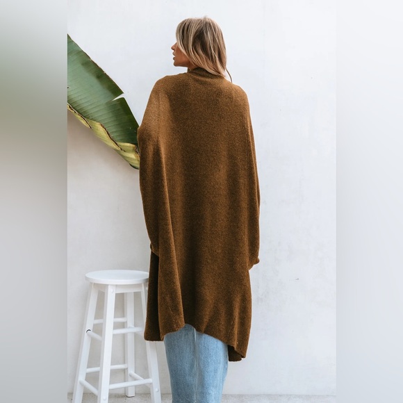 Cupshe Tan Open Front Dolman Sleeve Duster Cardigan - Medium - Picture 2 of 13